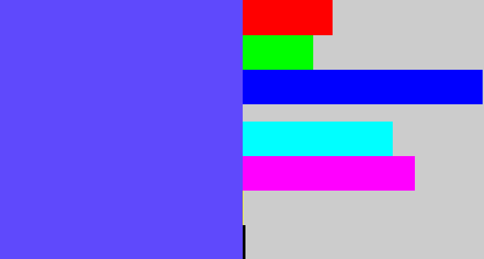 Hex color #5f49fc - purpleish blue