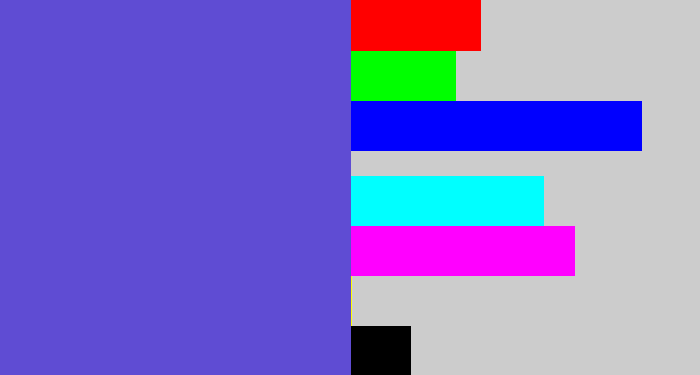 Hex color #5f4cd3 - bluey purple