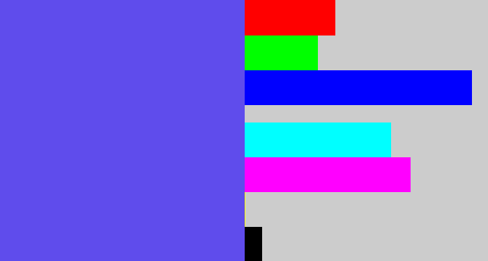 Hex color #5f4cec - purpleish blue