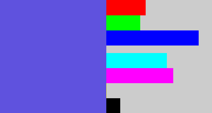 Hex color #5f52de - dark periwinkle