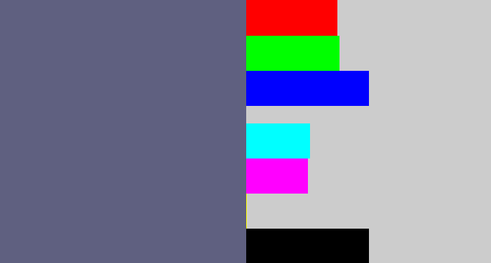 Hex color #5f6080 - slate