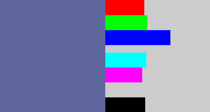 Hex color #5f669d - slate blue