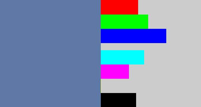 Hex color #5f79a7 - greyish blue