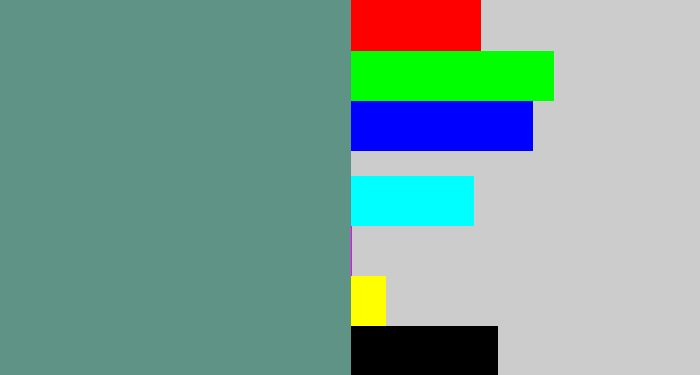 Hex color #5f9385 - grey teal