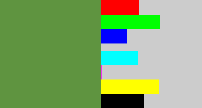 Hex color #5f9440 - moss green