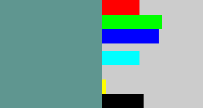 Hex color #5f9690 - grey teal