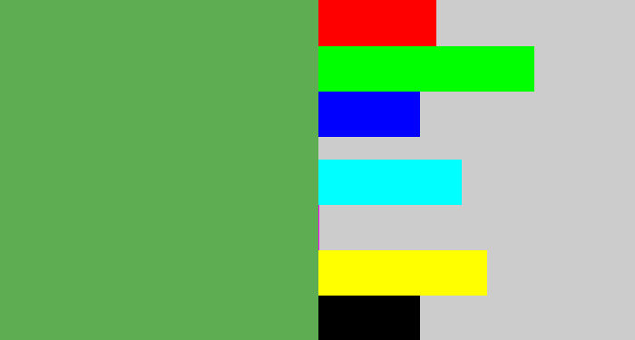 Hex color #5fad52 - fern