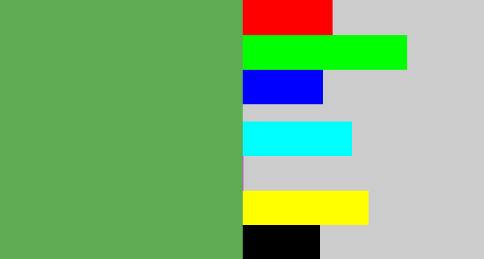 Hex color #5fad53 - fern