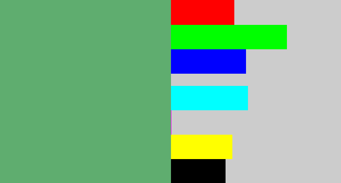 Hex color #5fad6f - boring green