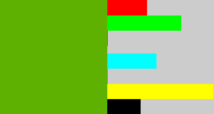 Hex color #5fb101 - kermit green