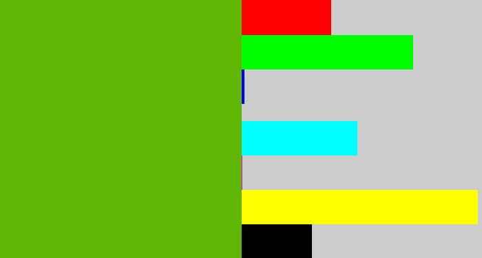 Hex color #5fb603 - kermit green