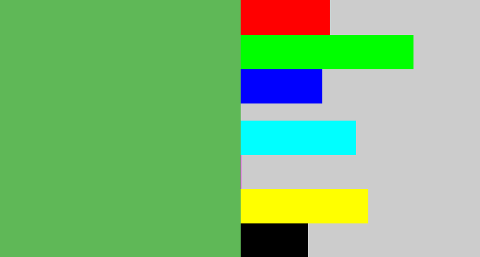 Hex color #5fb857 - dark pastel green