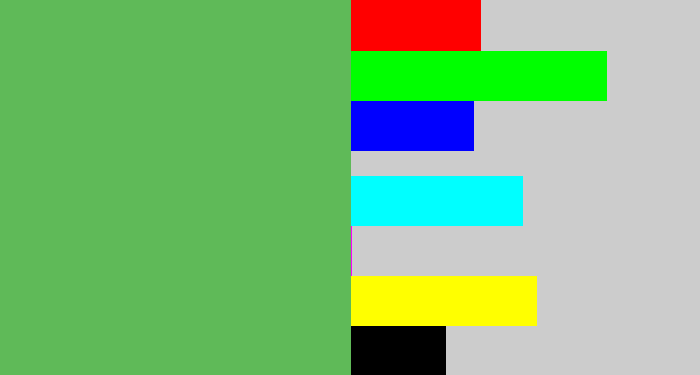 Hex color #5fba58 - dark pastel green