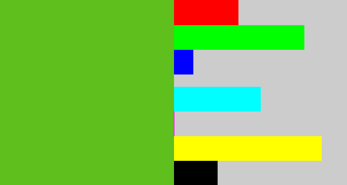 Hex color #5fbf1c - frog green