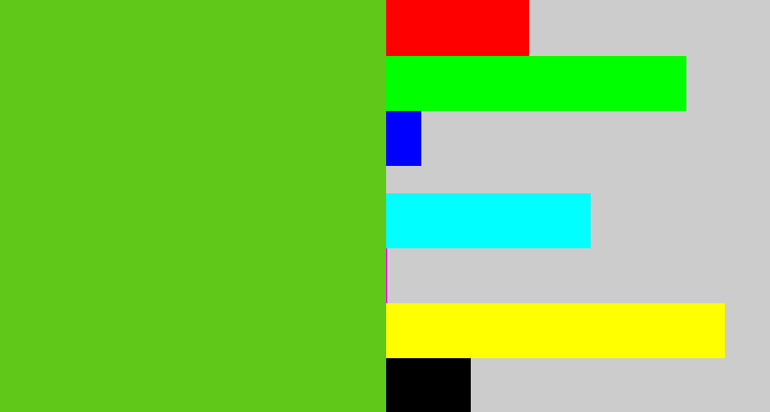 Hex color #5fc818 - frog green
