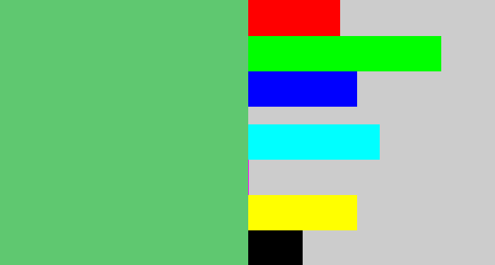 Hex color #5fc870 - soft green