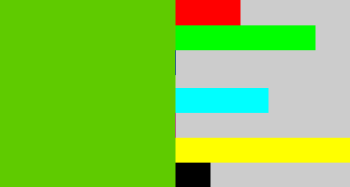 Hex color #5fcb00 - frog green