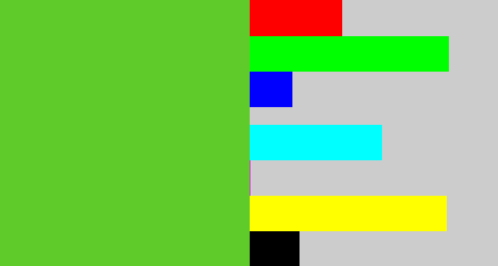 Hex color #5fcb2b - toxic green