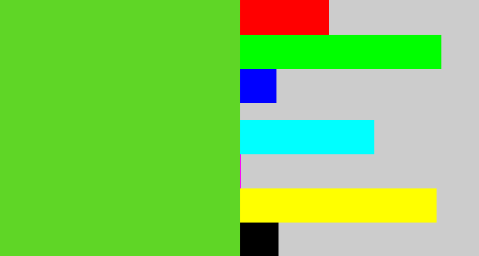 Hex color #5fd626 - toxic green