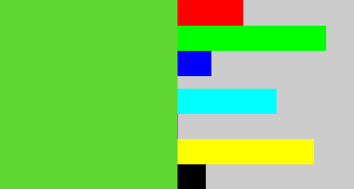 Hex color #5fd631 - toxic green