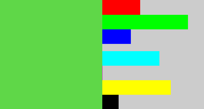 Hex color #5fd748 - fresh green