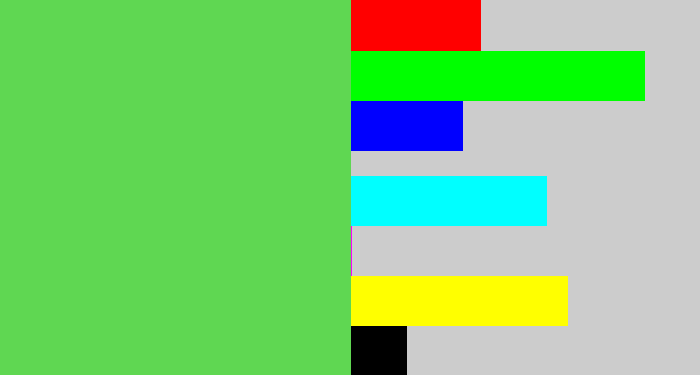 Hex color #5fd752 - fresh green