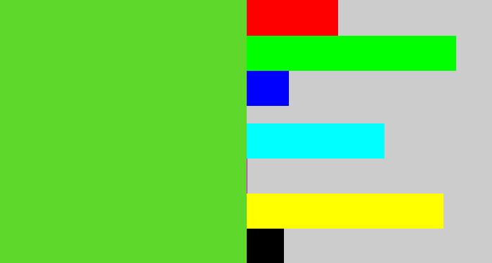 Hex color #5fd82c - toxic green