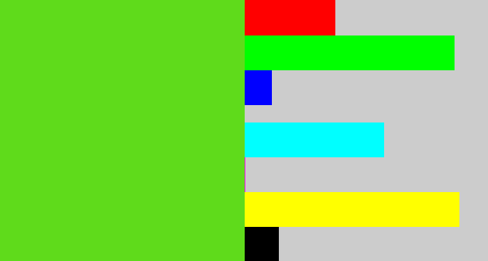 Hex color #5fdb1b - green apple