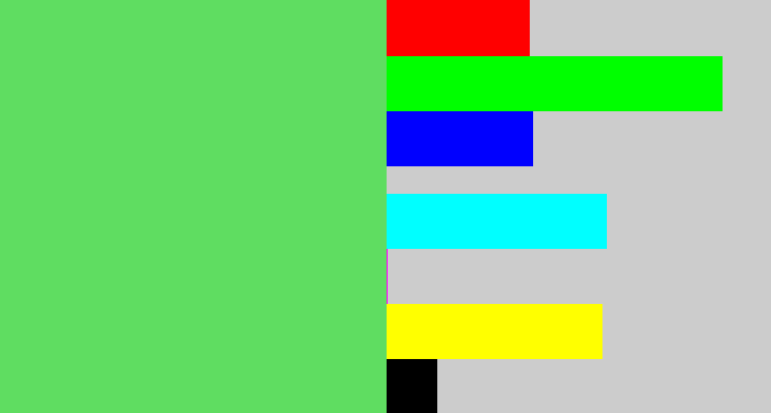 Hex color #5fdd61 - lightish green