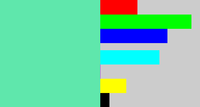 Hex color #5fe7ac - light greenish blue