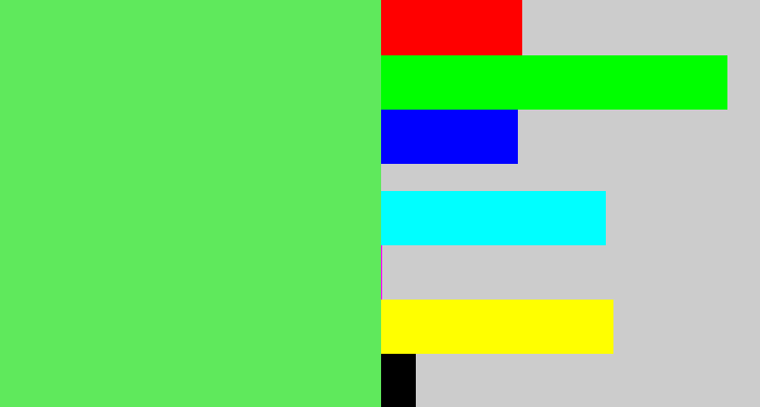 Hex color #5fe95c - lightish green