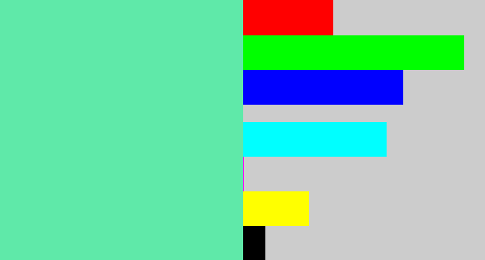 Hex color #5fe9a9 - light greenish blue