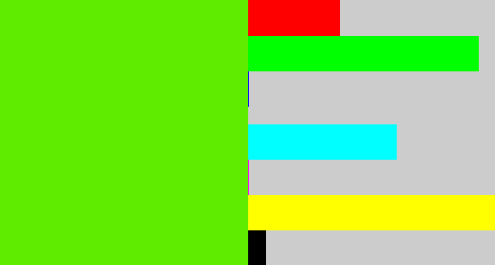 Hex color #5fec00 - bright lime green