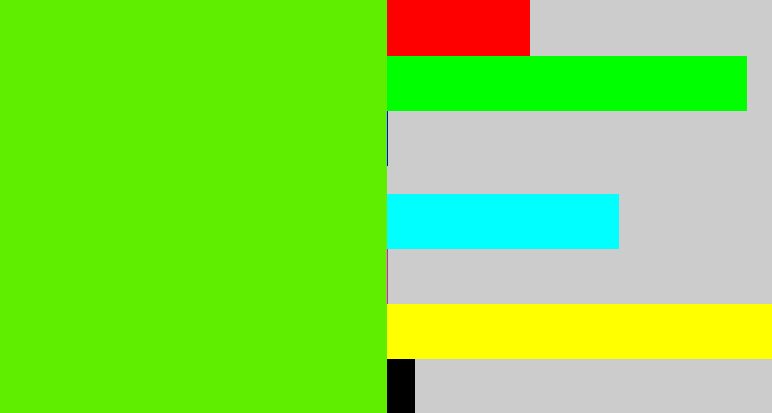 Hex color #5fee00 - bright lime green