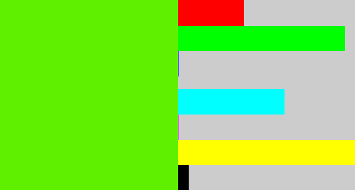 Hex color #5ff000 - bright lime green