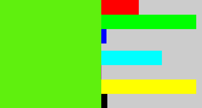 Hex color #5ff00e - bright lime green