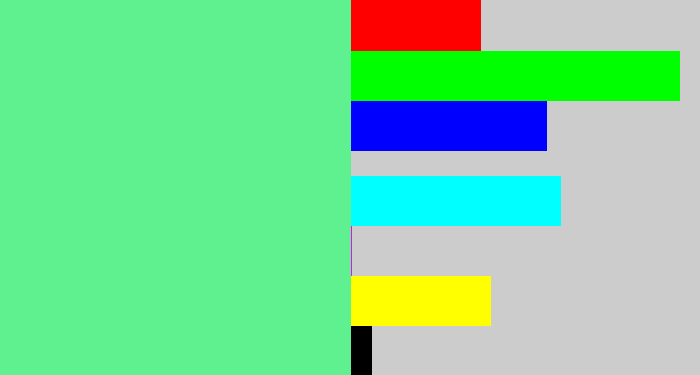 Hex color #5ff08f - light green blue