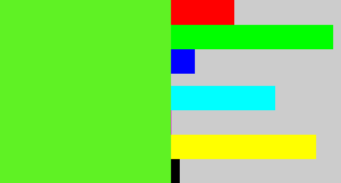 Hex color #5ff224 - toxic green