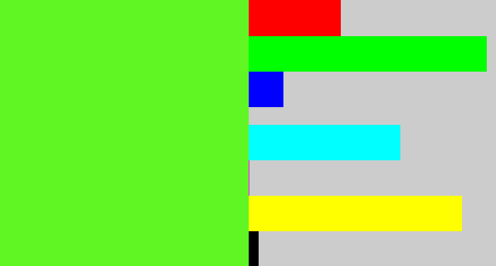 Hex color #5ff623 - toxic green
