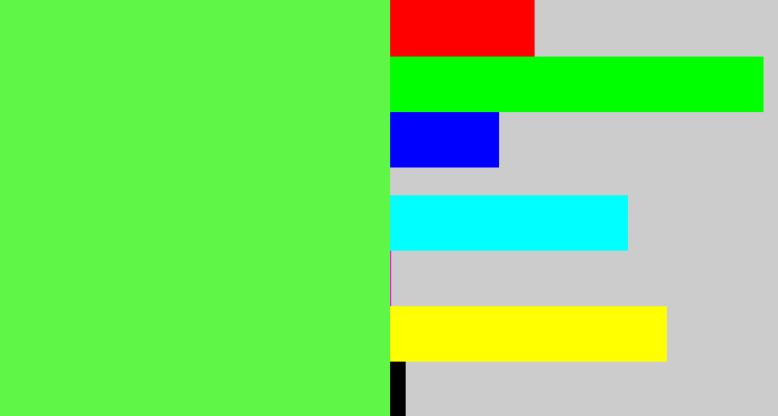 Hex color #5ff647 - light neon green