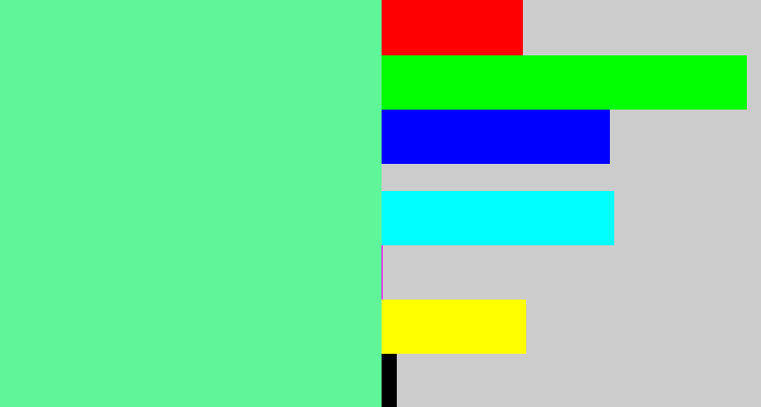 Hex color #5ff699 - light green blue
