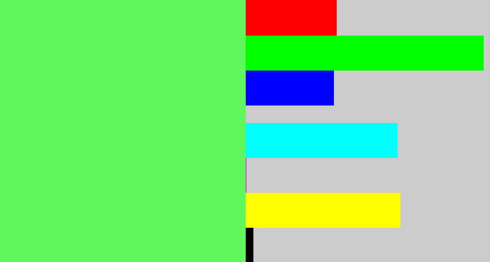 Hex color #5ff75b - light bright green