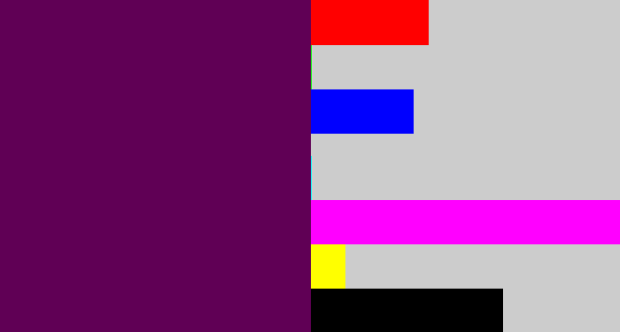Hex color #600055 - rich purple