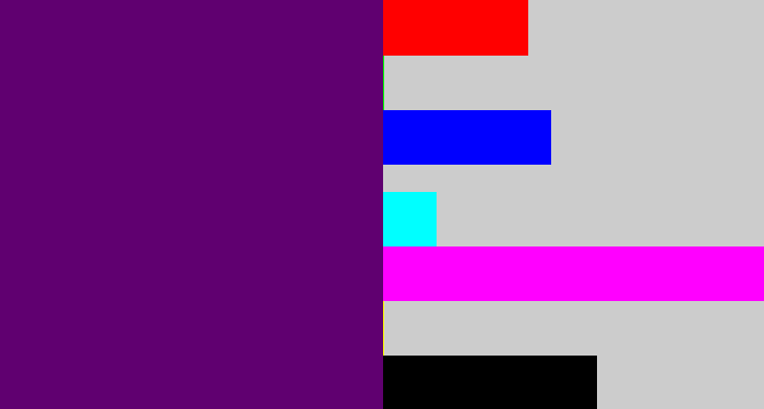 Hex color #600070 - royal purple