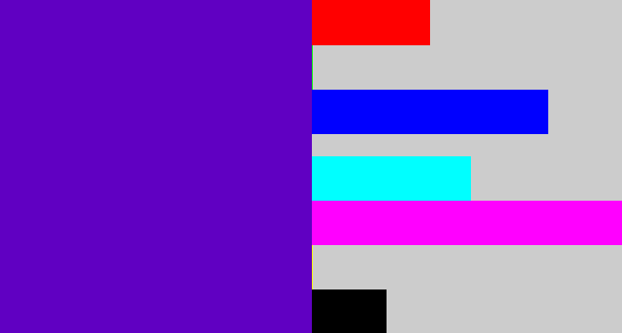 Hex color #6000c2 - violet blue