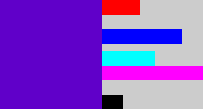 Hex color #6000c9 - violet blue