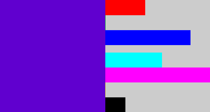 Hex color #6000cf - violet blue