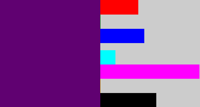 Hex color #600171 - royal purple