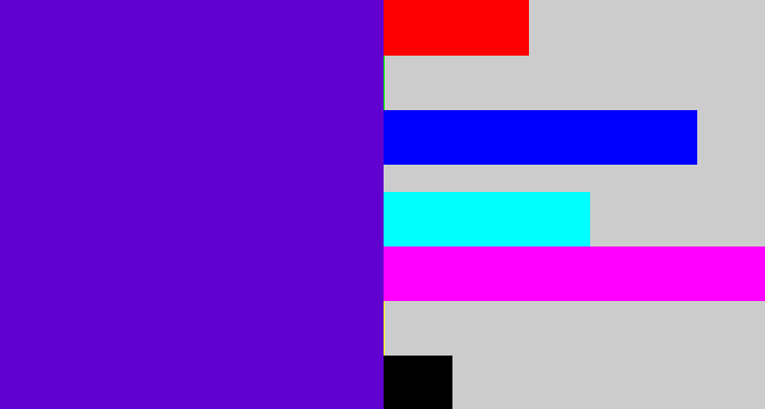 Hex color #6001d0 - violet blue