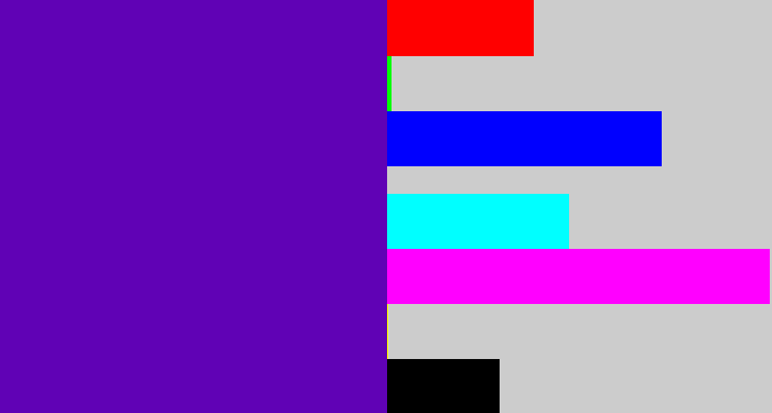 Hex color #6002b5 - violet blue
